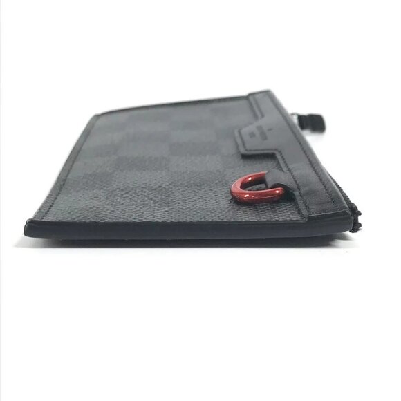 Auth LOUIS VUITTON N60354 Damier Graphite Utility-Coin Card Holder Wallet coin p - Picture 10 of 14